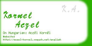 kornel aczel business card